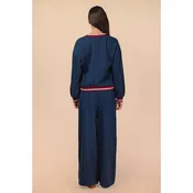 Block Band Detail Comfy Knit Top & Pants Set