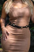 Belted Detail Belt: Black/Gold