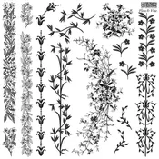 Iron Orchid Designs Flora & Vine Stamp - Vintage Botanical, Romantic Floral, Garden Nature Inspired, Scrapbooking, Junk Journal, DIY Crafts