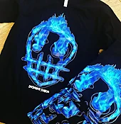 Blue Flaming Junkie Tee (BLACK TEE)