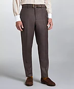 Brown & Neutral Tailored Fit Pow Flat Front Pants