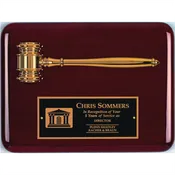 Gavel With Piano Finish Plaque
