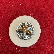 3-D Texas Star Concho – Antique silver and Gold Plate 1″