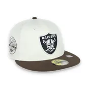 Las Vegas Raiders Shield 1980 Hawaii Pro Bowl  Side Patch New Era 59Fifty Fitted-Chrome/Walnut