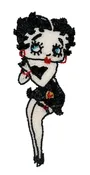Vintage Betty Boop Cartoon Character Iridescent and Black Sequin and Beads 8" x 3.5"