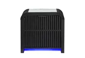 Beckett White/Black Nightstand with LED, Cooler and Speaker
