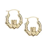10K Gold Small Claddagh Hoop Earrings  – S3939