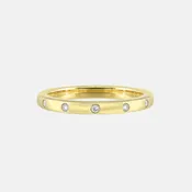 14k Yellow Flush-Set Diamond Wedding Band