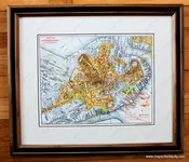 Framed Print of Boston Old and New - Reproduction Map