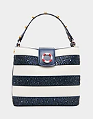 AHOY, GORGEOUS RHINESTONE STRIPE NAVY MULTI