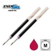 2 Pk Pentel LR7-BG EnerGel Refills, 0.7 mm Medium, Burgundy