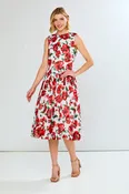 The Amara Dress - Red Begonias