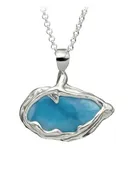 Evil Eye Freeform Larimar Pendant - Medium (PLC-182)
