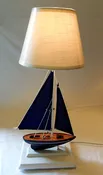 Blue & White Sailboat Table Lamp