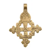 Brass Casting Pendants-50x38mm Ethiopian Cross-Bronze-Quantity 1