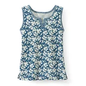Blue Floral Cotton Tank