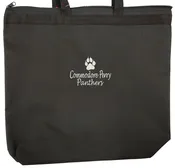 Black Commodore Perry Zippered Tote — Custom Corner Printing