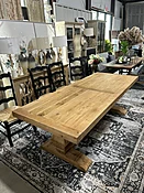 8' elm natural dining table