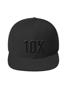 10X Black on Black Snapback Hat