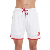 Botanic Mesh Gym Short - White w. Red Taping