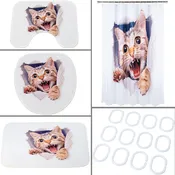 16-Pc Cat Bath Set with Memory Foam Rugs
