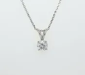 14k White Gold 0.74 Carat Pendant