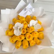 MFS Yellow Rose Bouquet (Orchids)