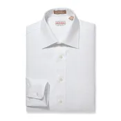 Medium Spread Pinpoint Dress Shirt – White