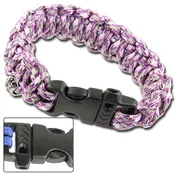 Skullz Survival Whistle 17.06 FT Paracord Bracelet-Purple Camo