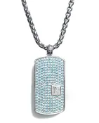 REYHAN HAKKI MENS 925 SILVER SWISS TOPAZ TAG