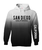AH 5031 SD,CA D-1, CA Sleeve White & Black  Adult Hoodie