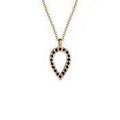 18K Gold Black Diamond Pave Teardrop Pendant