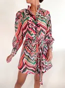 Abstract Print Mini Dress