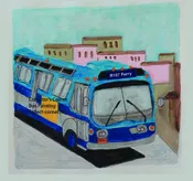 Just 1 Left! New York City Transit Fishbowl Bus Painting Wall Art from the late 70’s Staten Island R107 Ferry You can have a part of History in your Home to Display or Frame!-Limited Availability R107