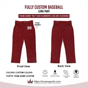 Custom Sublimated Baseball Pants – Long