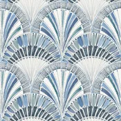 4197-27861 - Myla Blue Fanning Reeds Wallpaper-Kaleidoscope by A Street