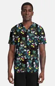Men's Digital Mickey Print Scrub Top
