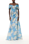 Bluebelle Floral Off-the-Shoulder Gown
