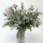 Classic Dozen Lavender in Vase