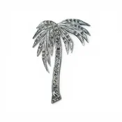 SILVER PALM TREE BROACH WITH MERCURY GLASS RHINESTONES VINTAGE — Stash Style