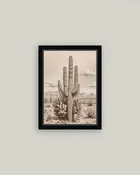 11x15 Desert Cactus Framed Antique Art- Final Sale