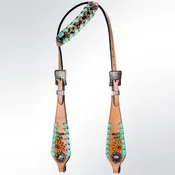 AMERICAN DARLING Western Horse Headstall Breast Collar Set Leather