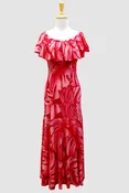 2304 Red Monstera/Lehua Print Spandex