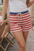 American Flag Drawstring Shorts