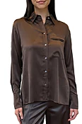 Joey Shirt in Silk Charmeuse in Delicioso