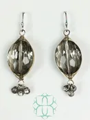 AV Silver Smoky Crystal Herringbone Earrings — Suzanne Crane Fine Stoneware