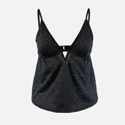BLAC CROCHET-OPEN BACK TANKINI