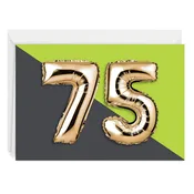 75th Balloons Custom Birthday Card