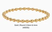 2.5M/4MM Pattern Gold Round Bead Bracelet