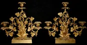 Four c1860 Rococo girandole mantle set, Henry Hooper, Boston, MA, double parlor